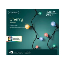 Lumineo 120 LED Multi Color Cherry Lights Black Wire