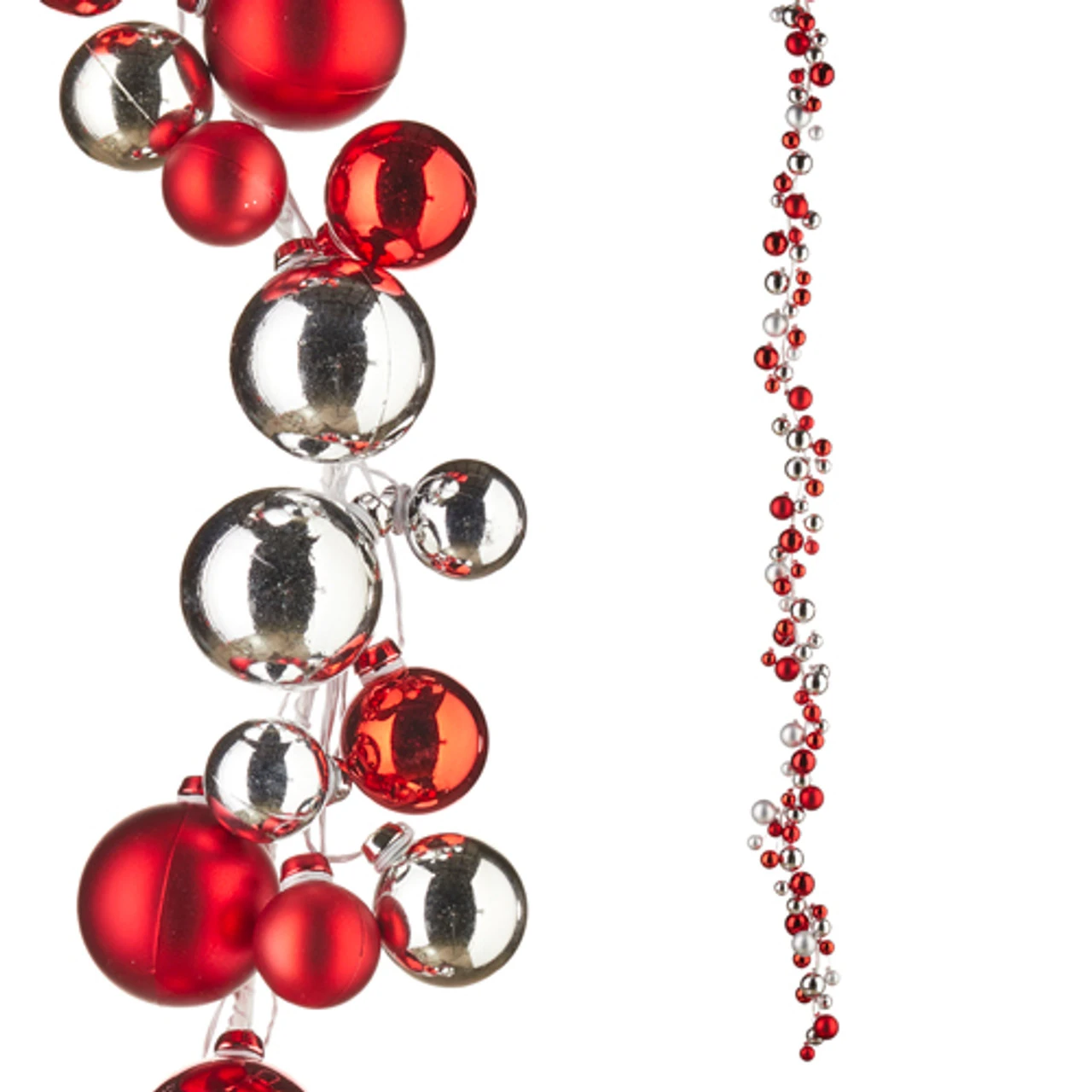 6 Foot Red And Silver Ball Garland 1 6 Foot Red And Silver Ball Garland
