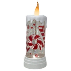 Joy Candy Cane Candle Water Shimmer -Xmas Decor House Store Joy Candy Cane Candle Water O 19116.1680527704