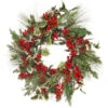 24" Berry Spruce Wreath With Hollies