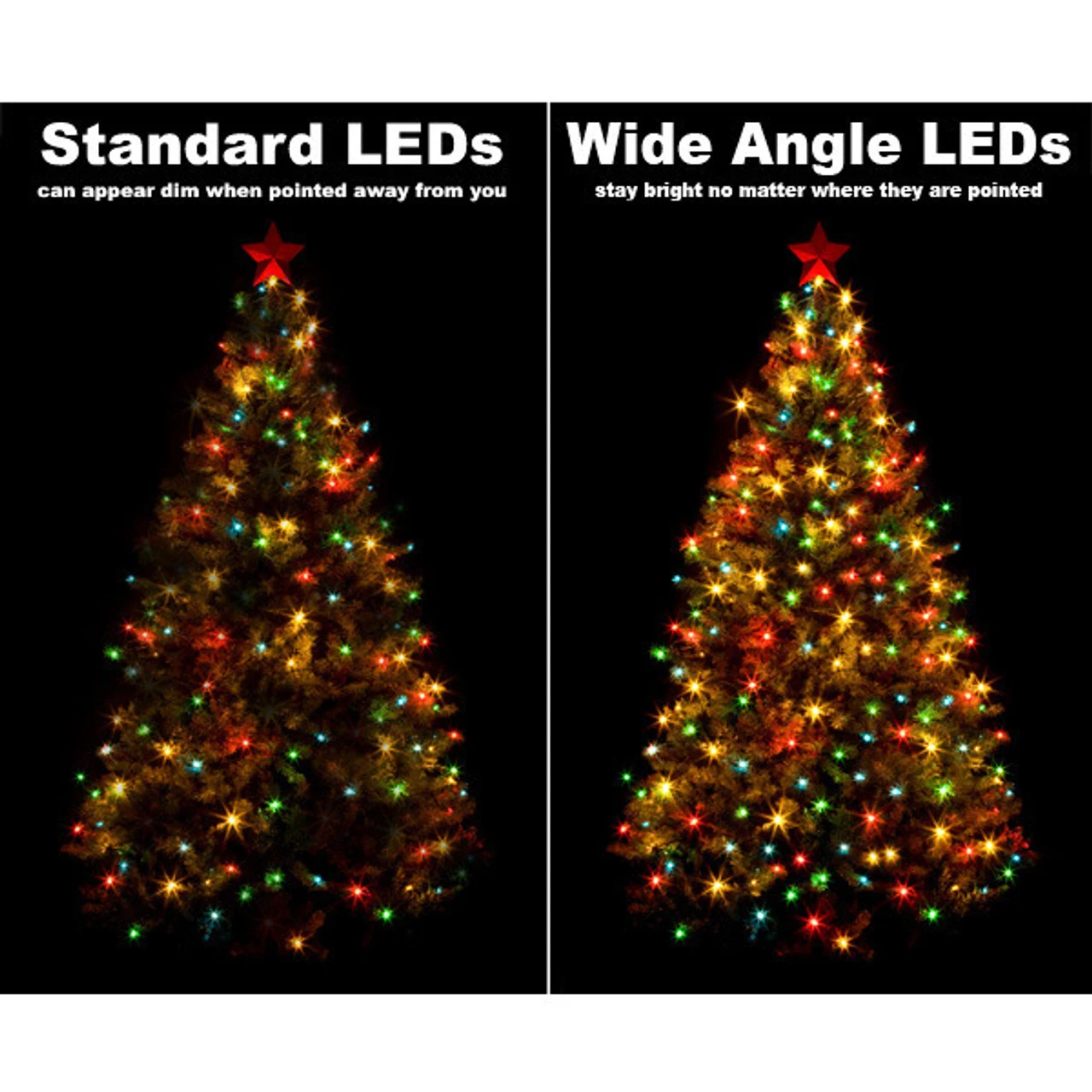 50 LED 5MM Wide Angle Yellow Lights Green Wire 2 50 LED 5MM Wide Angle Yellow Lights Green Wire - Image 2