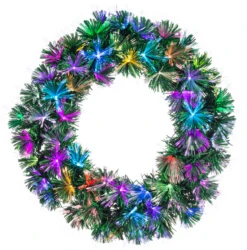 24 Inch Fiber Optic Color Changing Wreath