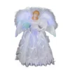 Kurt Adler 12" White And Silver Fiber Optic Angel Tree Topper