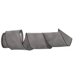 Black & White Tweed Checkered Pattern Ribbon