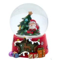 Kurt Adler Santa Next To Christmas Tree Water Globe