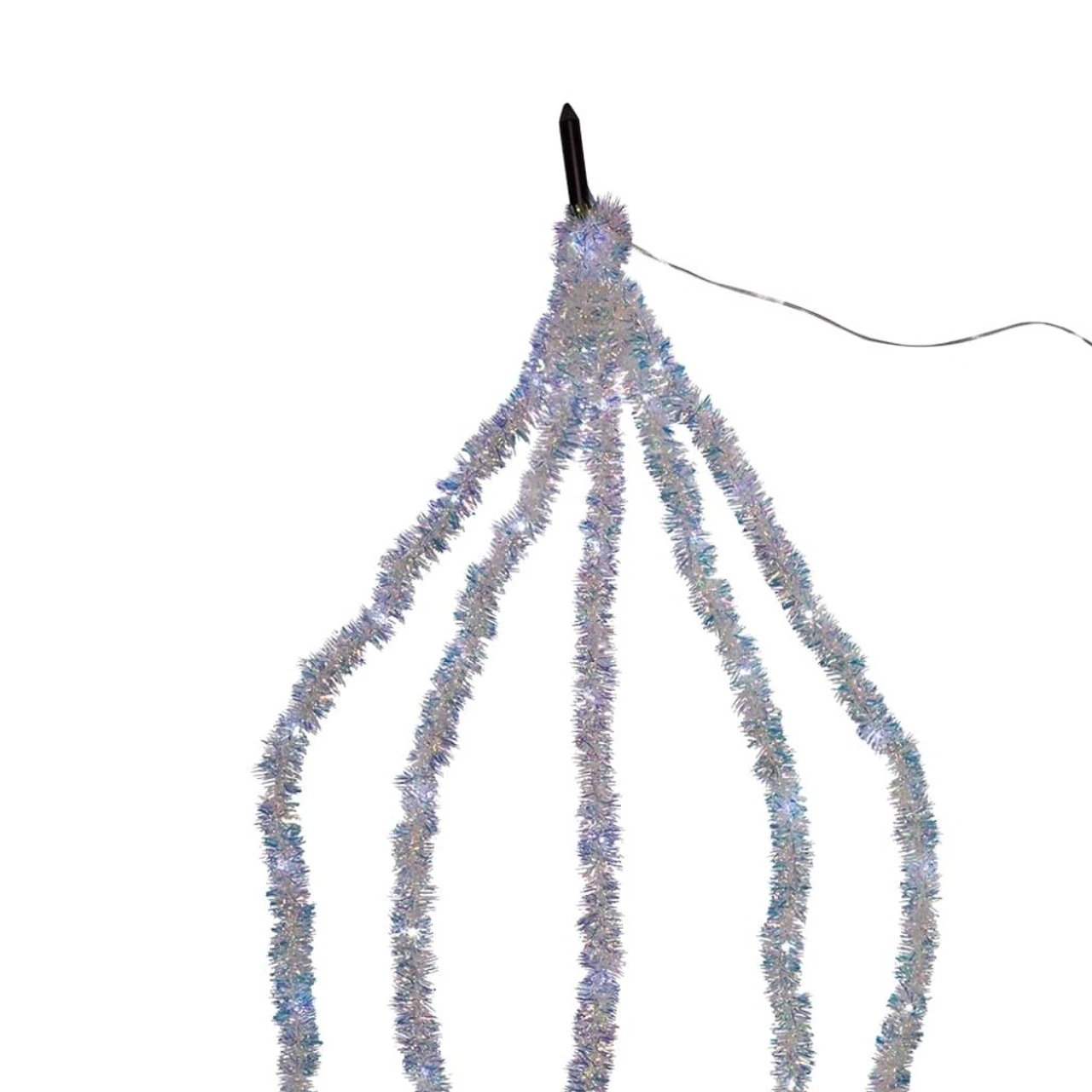 Kurt Adler Cool White Iridescent Tinsel Cascade Novelty Light Set 1 Kurt Adler Cool White Iridescent Tinsel Cascade Novelty Light Set