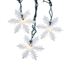 Kurt Adler UL 10-Light White Snowflake Light Set