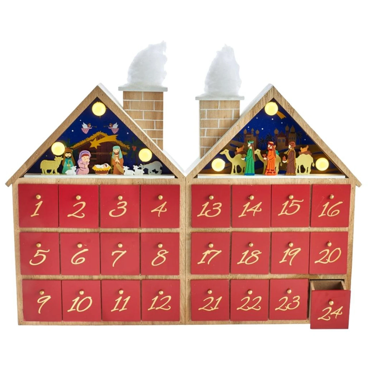 Kurt Adler Wooden LED Nativity Advent Calendar 1 Kurt Adler Wooden LED Nativity Advent Calendar
