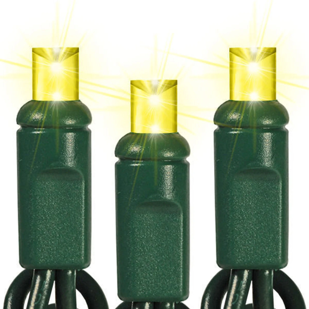 50 LED 5MM Wide Angle Yellow Lights Green Wire 1 50 LED 5MM Wide Angle Yellow Lights Green Wire