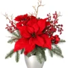 16" Poinsettia Berry Pine Arrangement