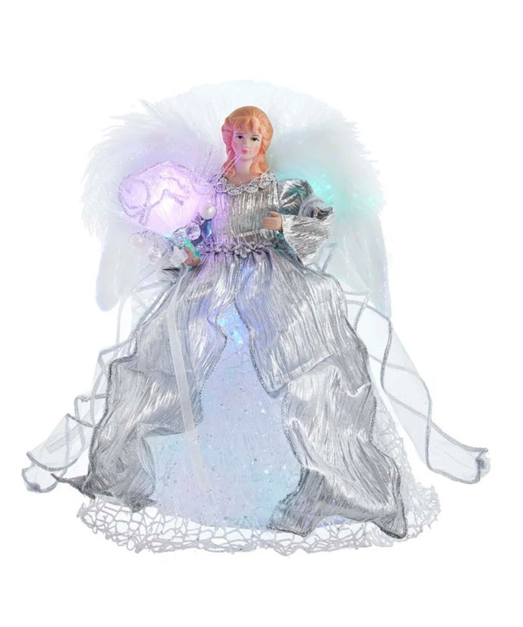 Kurt Adler Fiber Optic LED Silver Angel Treetop 1 Kurt Adler Fiber Optic LED Silver Angel Treetop