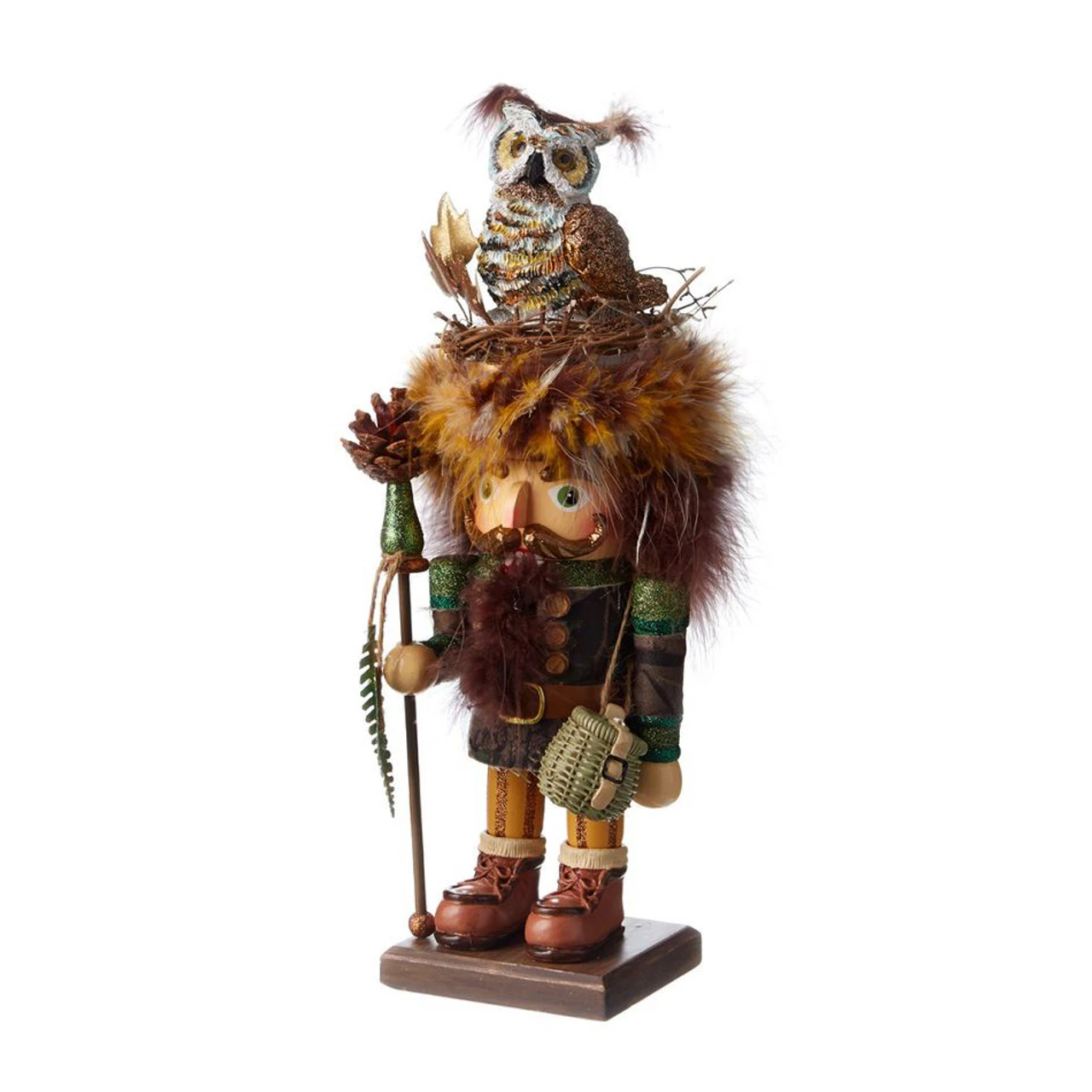 Kurt Adler 16 Inch Hollywood Nutcracker Camouflage Woodsman With Owl Birds Nest Hat 2 Kurt Adler 16 Inch Hollywood Nutcracker Camouflage Woodsman With Owl Birds Nest Hat - Image 2