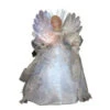 Kurt Adler 12 Inch White Silk Fiber Optic LED Angel Christmas Tree Topper