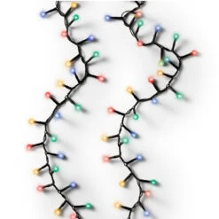 Lumineo 500 LED Color Cherry Compact Twinkle Lights Black Wire -Xmas Decor House Store lights on white backdrop 15209.1668959560