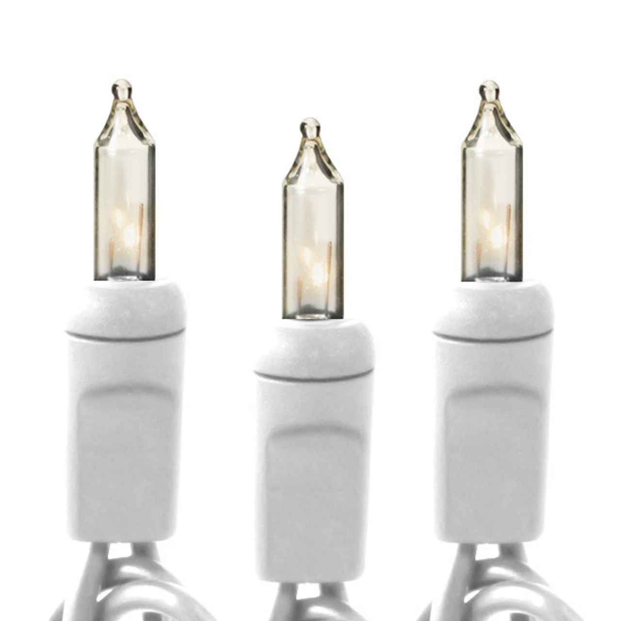 50 FOOT - CLEAR MINI LIGHT SET WITH WHITE WIRE - 100 LIGHTS - 1 50 FOOT - CLEAR MINI LIGHT SET WITH WHITE WIRE - 100 LIGHTS -