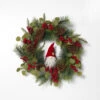 24" Holiday Pine & Berry Wreath With A Gnome