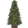 30" LED Potted Forrest Berry Fir Tree