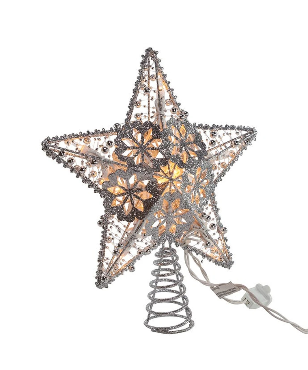 Kurt Adler UL 20-Light Silver Star Treetop 2 Kurt Adler UL 20-Light Silver Star Treetop - Image 2