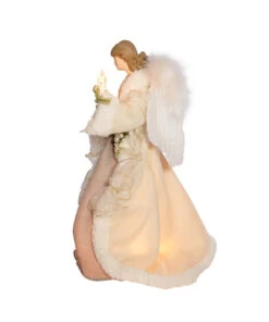 Kurt Adler Ivory And Grey Lighted Angel Treetop -Xmas Decor House Store ul2227 04 61023.1622377720