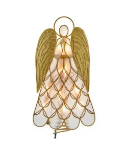 Kurt Adler UL 10-Light Capiz Angel Lighted Treetop