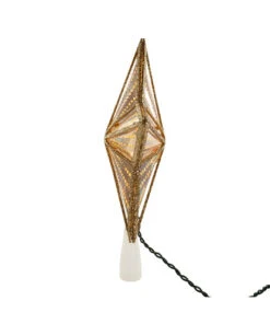 Kurt Adler Gold Glitter And Iridescent Lighted Star Treetop 9 Kurt Adler Gold Glitter And Iridescent Lighted Star Treetop -Xmas Decor House Store ul4014 03 61921.1622464996