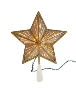 Kurt Adler Gold Glitter And Iridescent Lighted Star Treetop 10 Kurt Adler Gold Glitter And Iridescent Lighted Star Treetop -Xmas Decor House Store ul4014 04 68726.1622464998