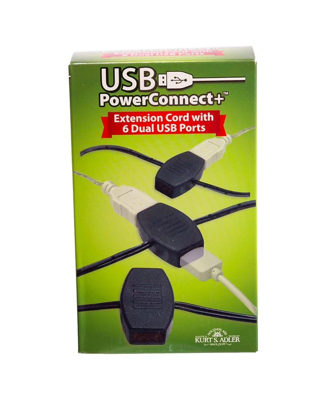 Kurt Adler USB Power Connect+ Extension Cord With 6 Dual USB Ports 1 Kurt Adler USB Power Connect+ Extension Cord With 6 Dual USB Ports